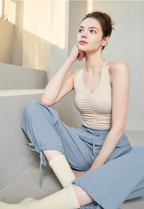 El-soft Back Twist Shirring Tanktop