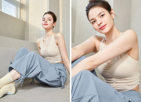 El-soft Back Twist Shirring Tanktop