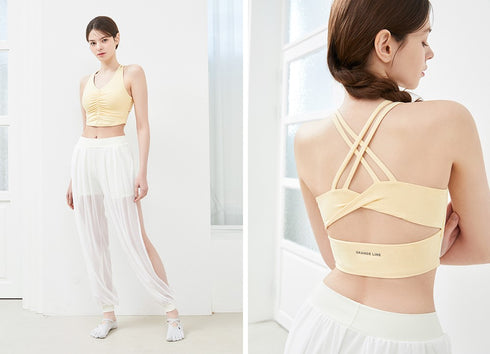El-soft Back Twist Shirring Tanktop
