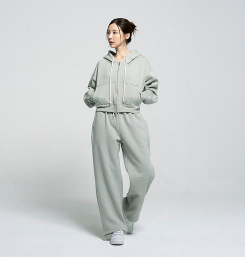 🌡️Soft Cream Napping Crop Hood Zip-up