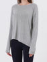 Wide Neck Slit Long Sleeve