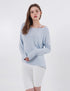 Wide Neck Slit Long Sleeve