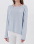 Wide Neck Slit Long Sleeve