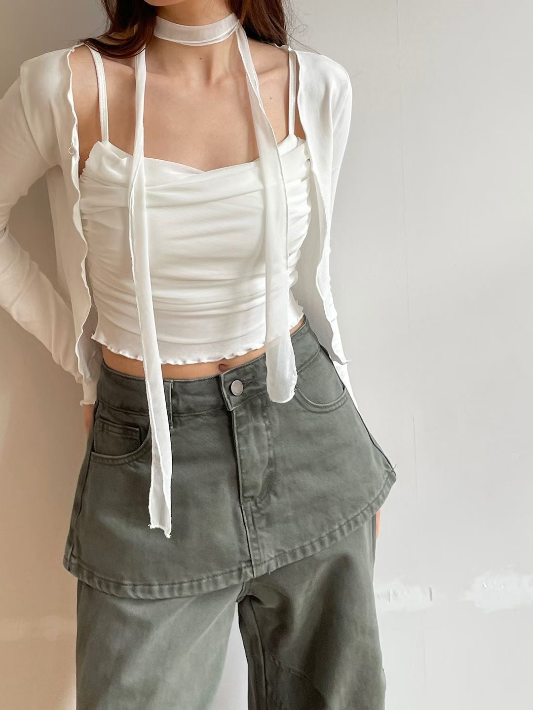 Ruffle Chiffon Layered Set