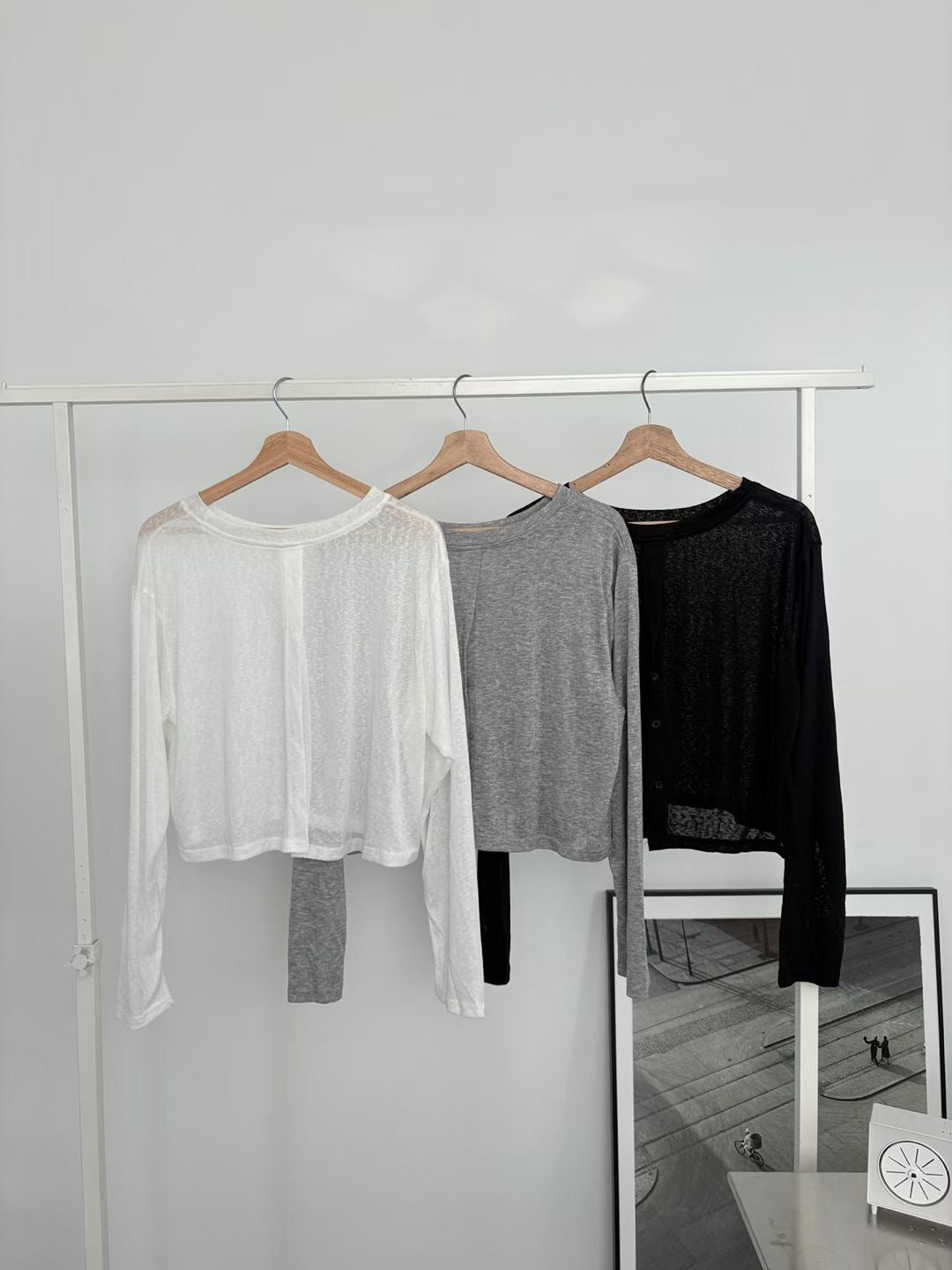 See-through Button Long Sleeves