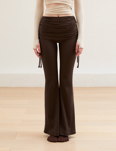 🌡️ El-flex Rib Shirring Over Layered Bootcut Pants