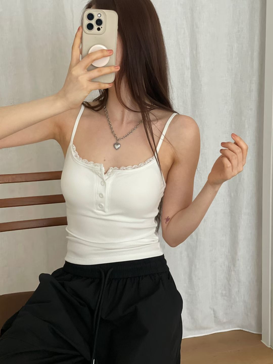 Four Button Lace Vest