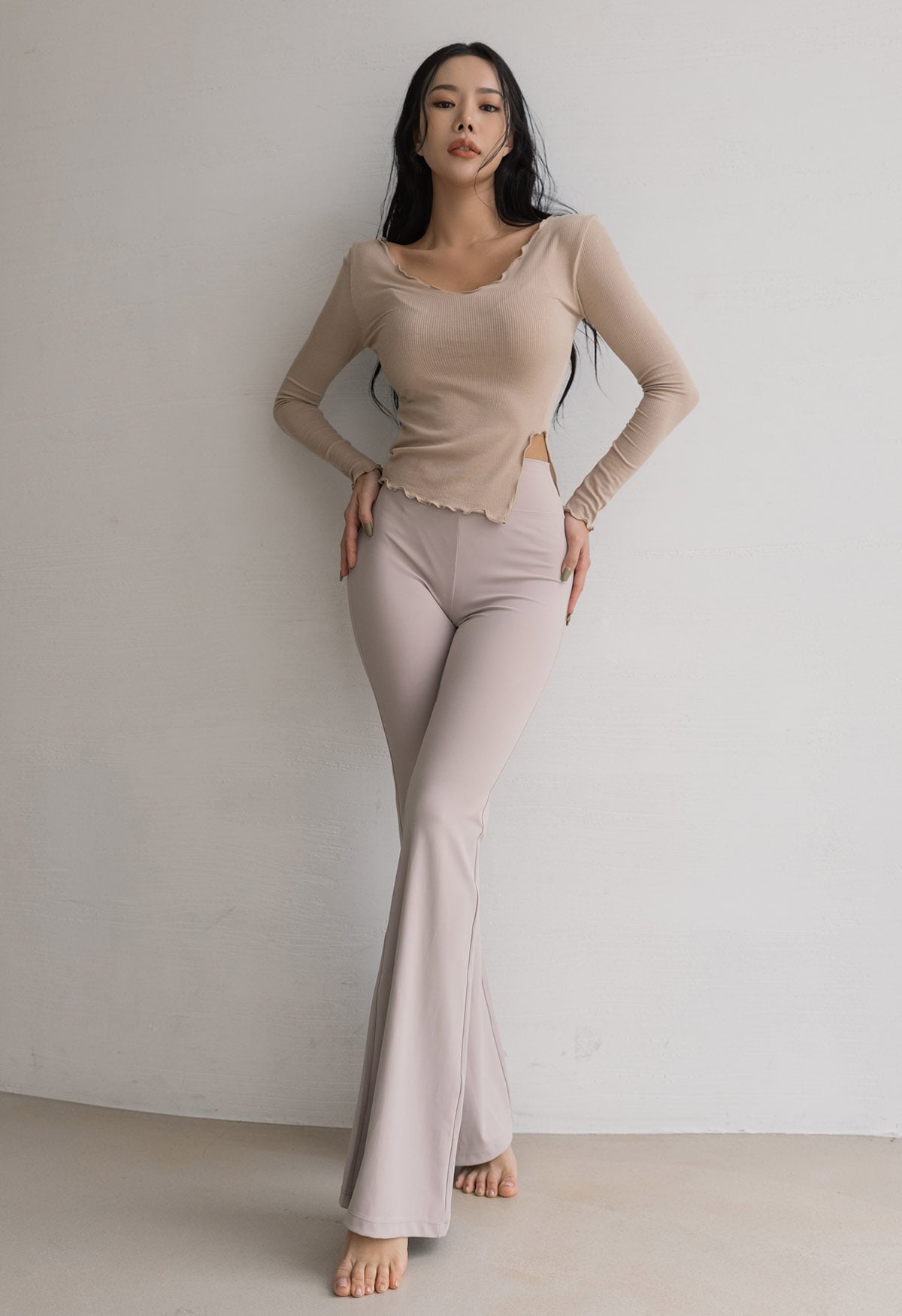 Dear Slit Ribbed Sleeve