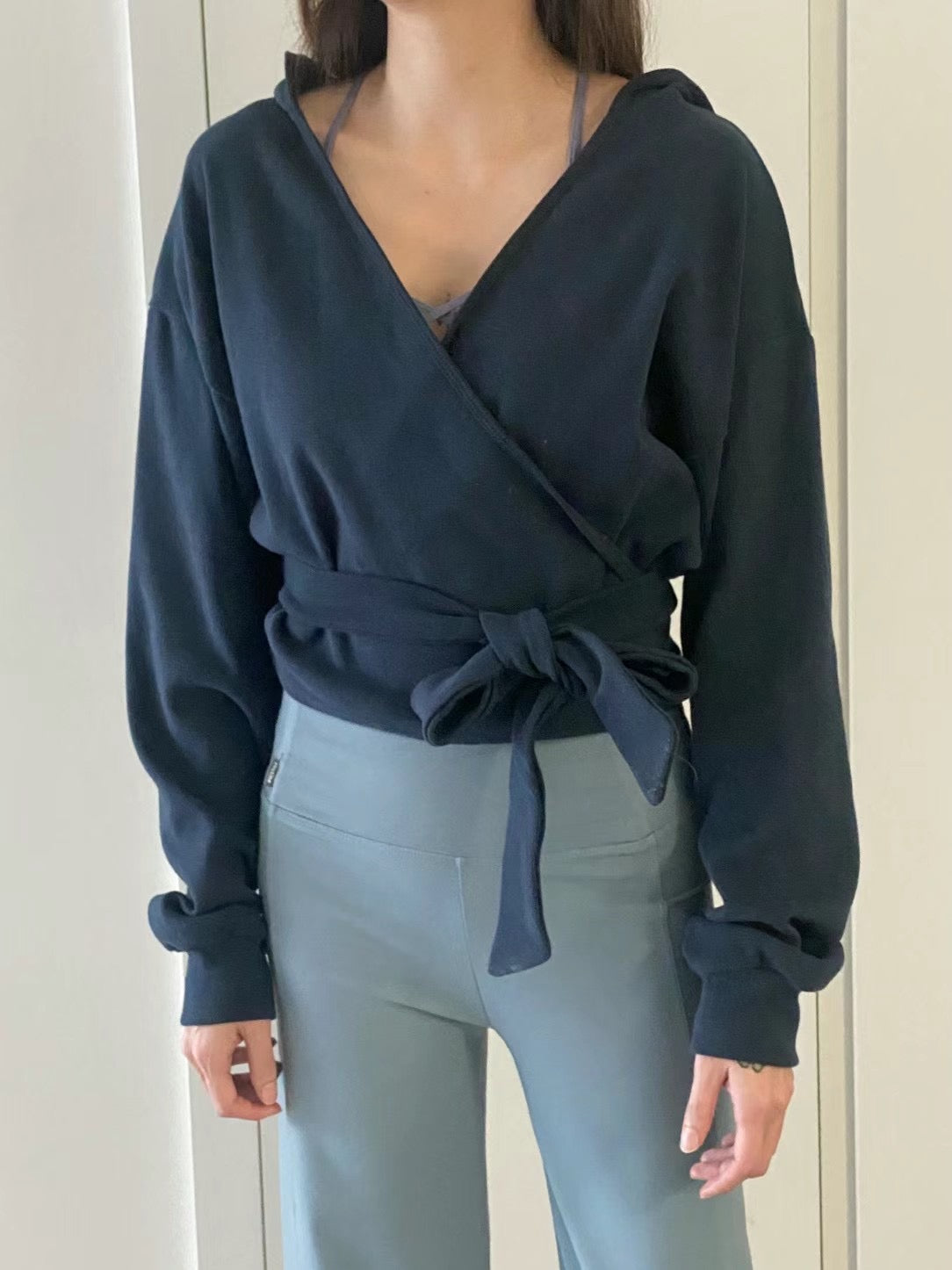 V Cross Knot Hooded Jacket