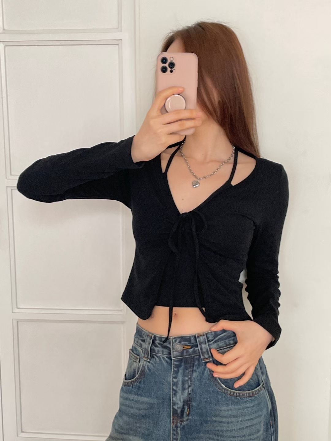 Noir Halter Cardigan Set