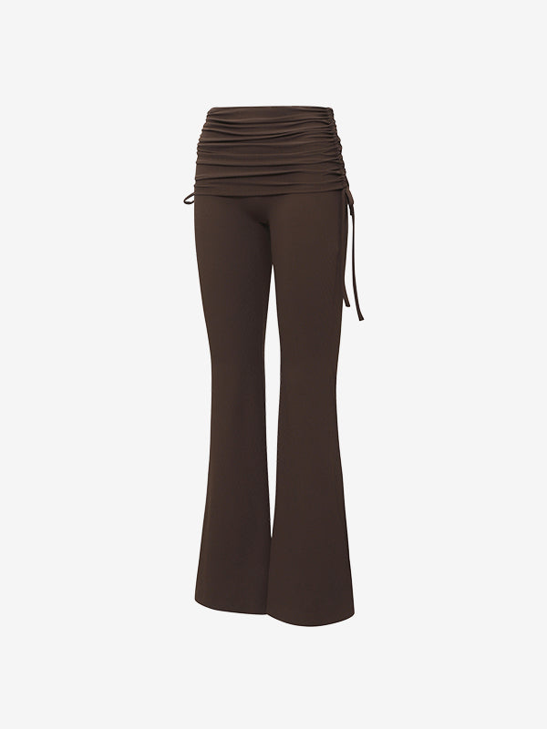 El-flex Rib Shirring Over Layered Bootcut Pants SSver.