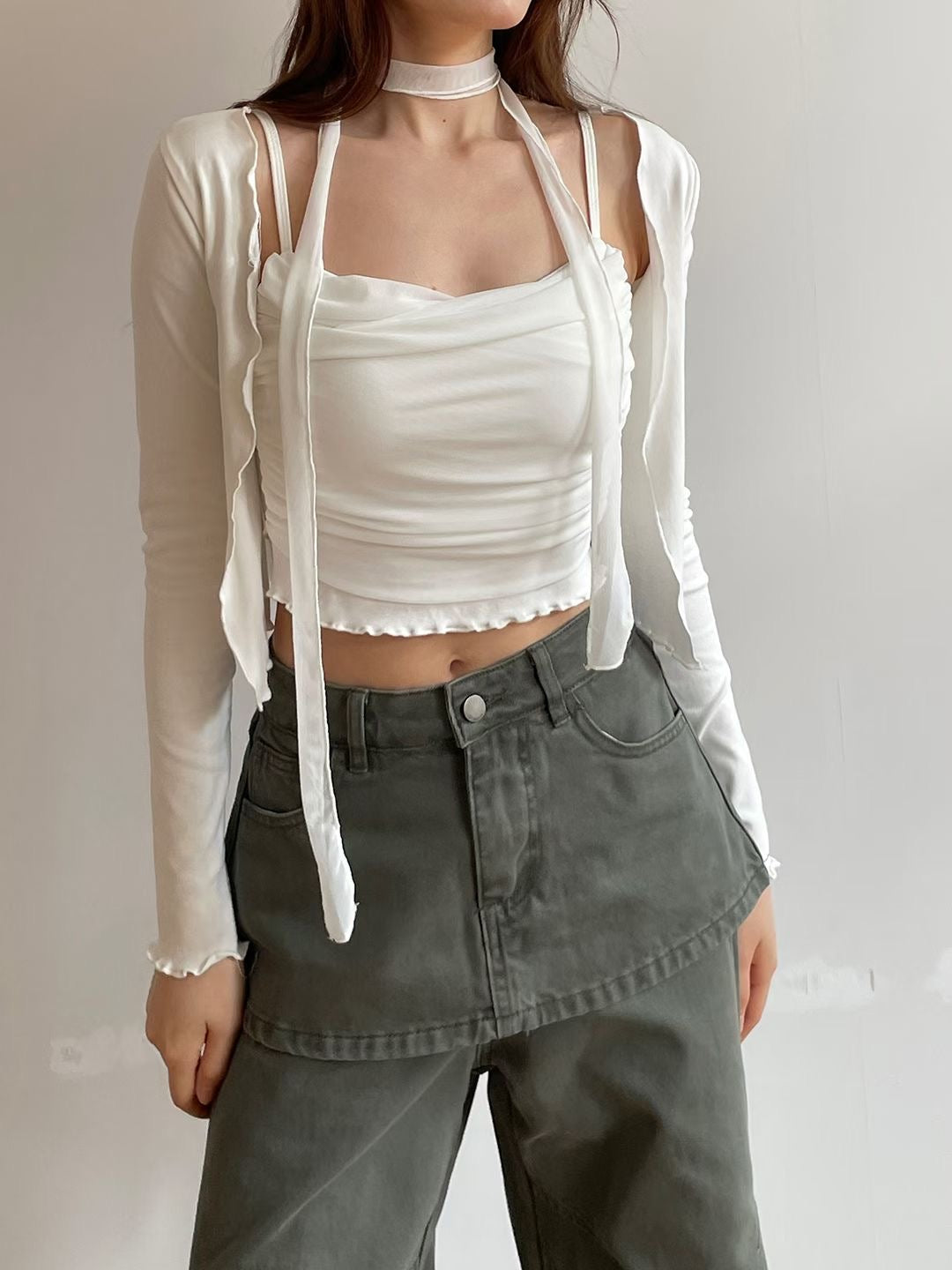 Ruffle Chiffon Layered Set