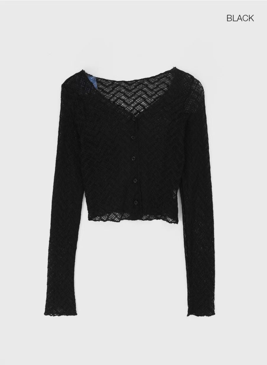 Waffle Lace Cardigan