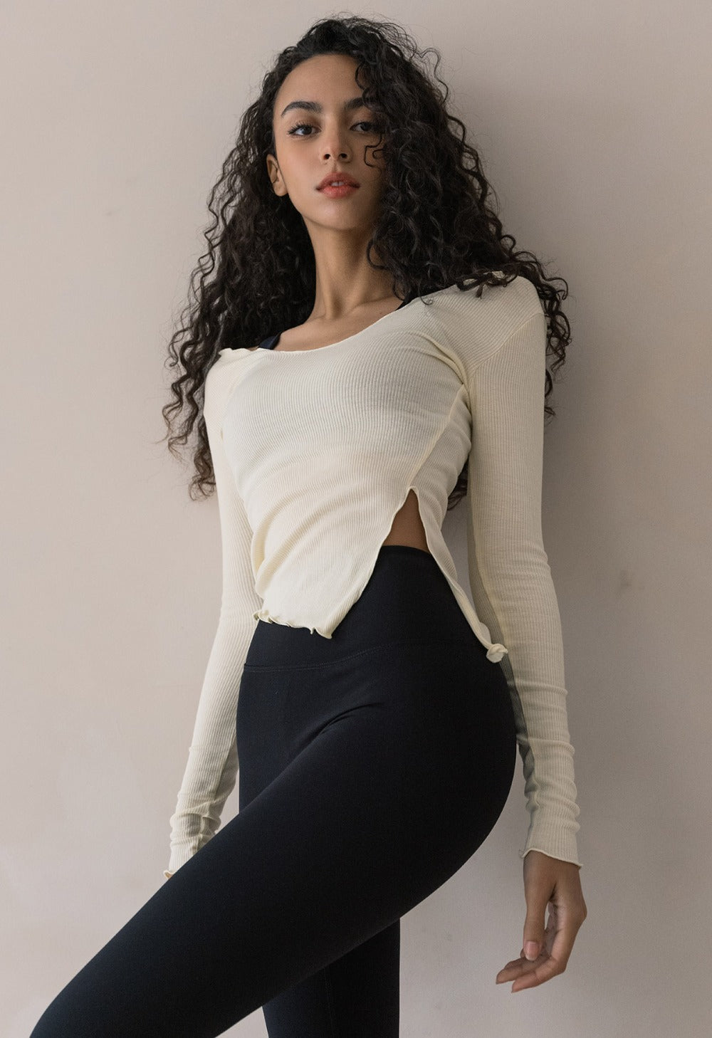 Dear Slit Ribbed Sleeve