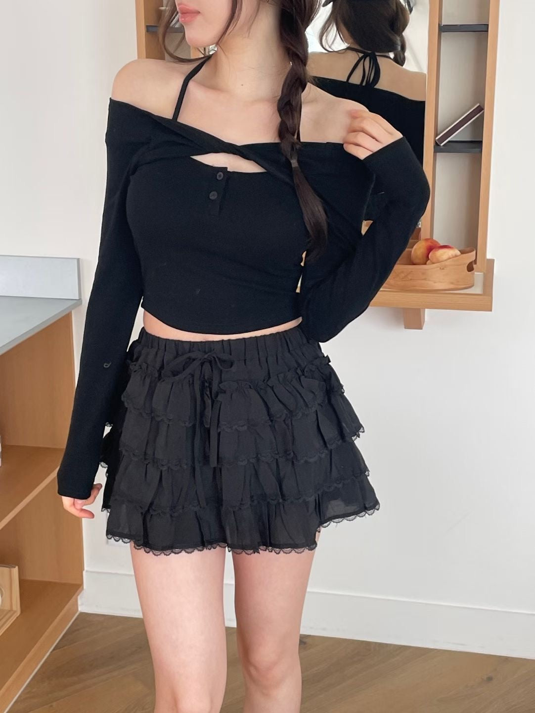 Twist Halter Long Sleeves