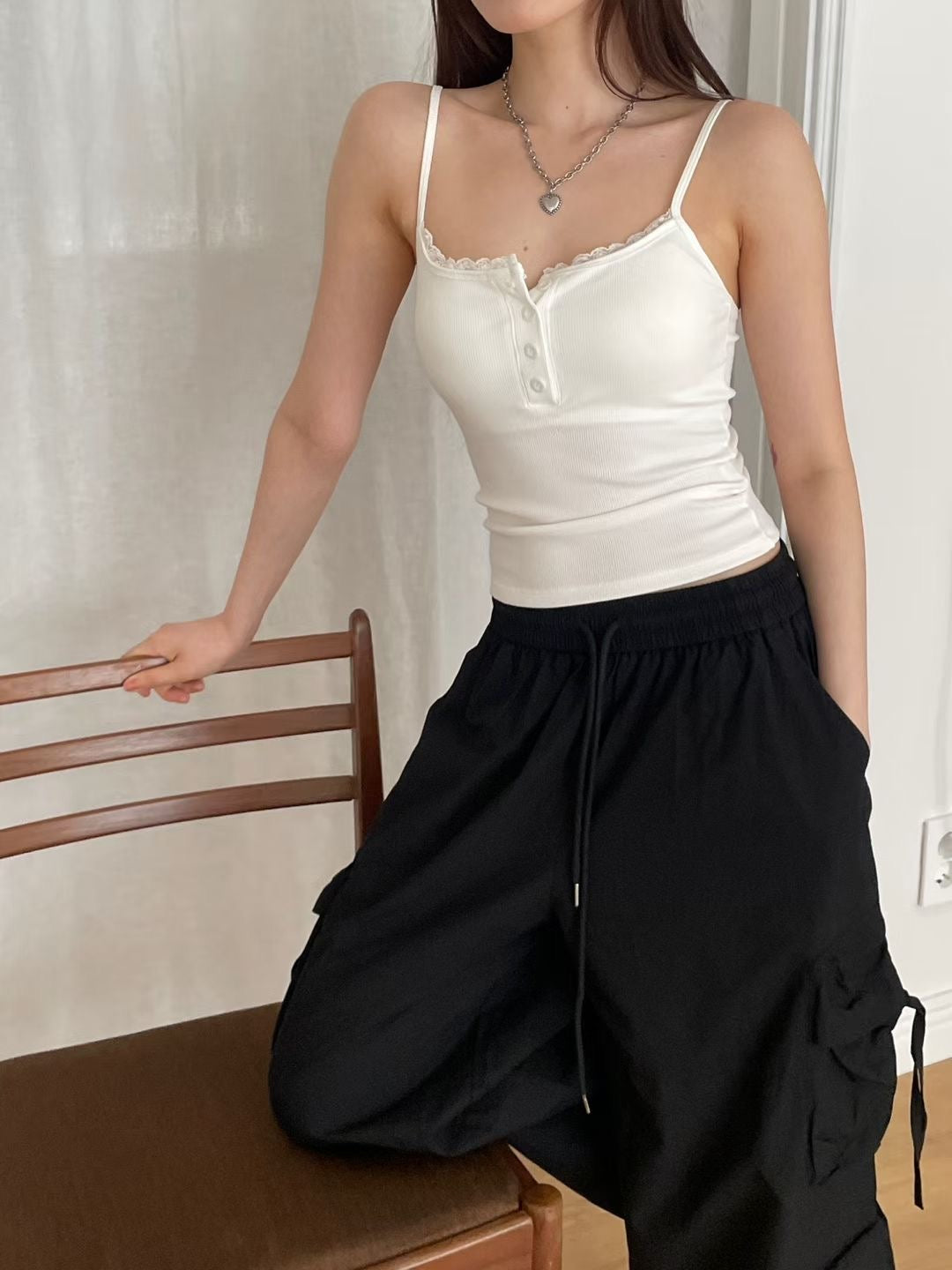 Four Button Lace Vest