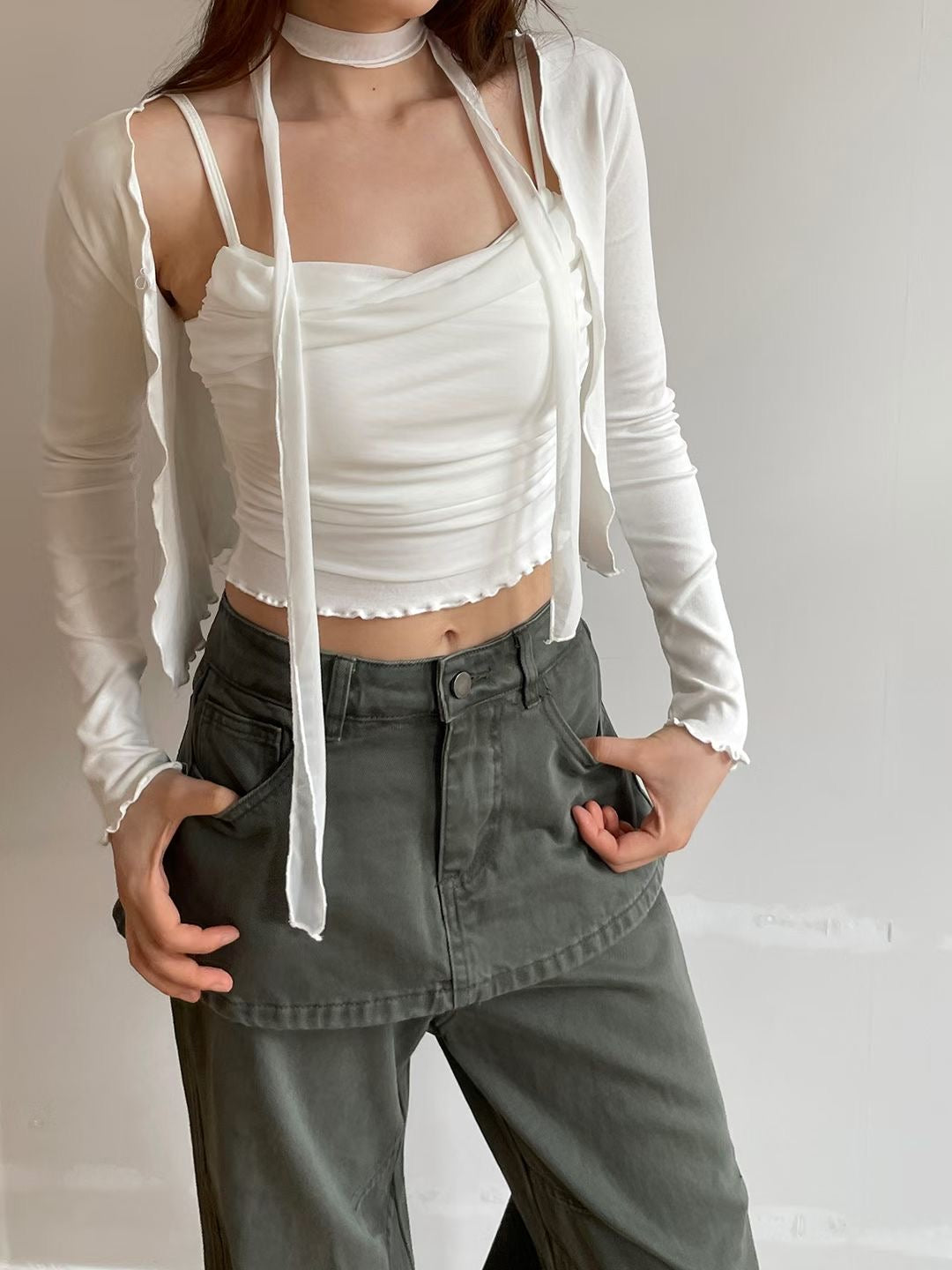 Ruffle Chiffon Layered Set