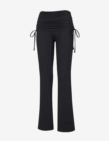 🌡️ El-flex Rib Shirring Over Layered Bootcut Pants
