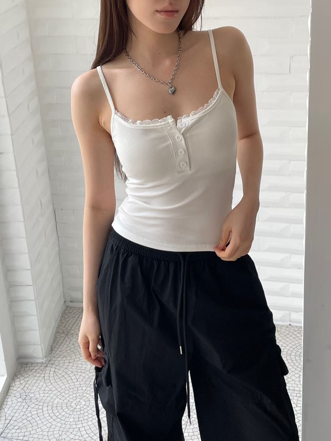 Four Button Lace Vest