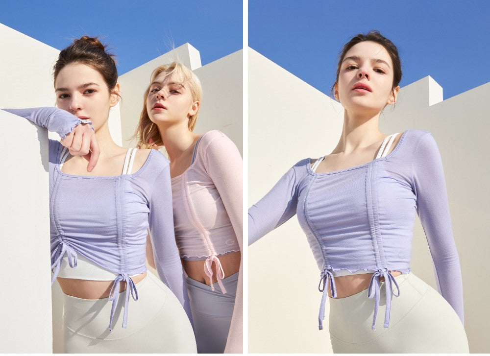 String Shirring Long Sleeves