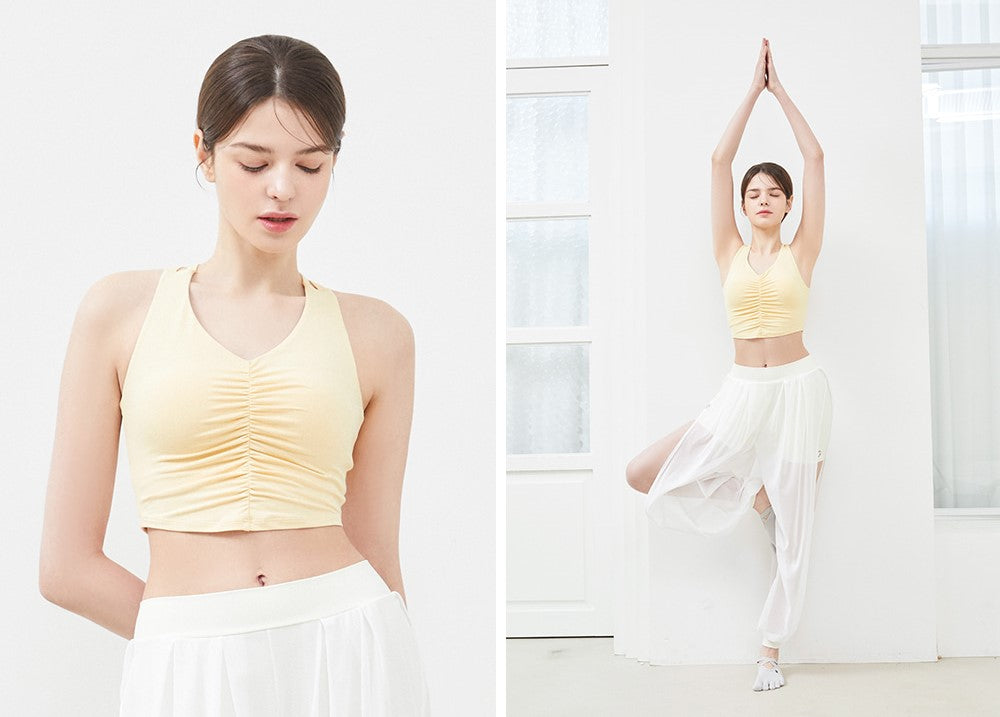 El-soft Back Twist Shirring Tanktop