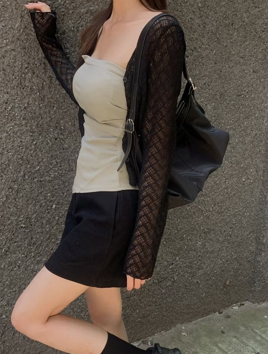 Waffle Lace Cardigan