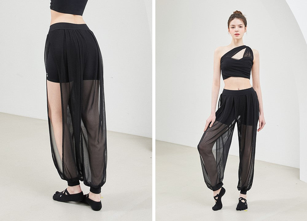See-through Slit Harem Pants