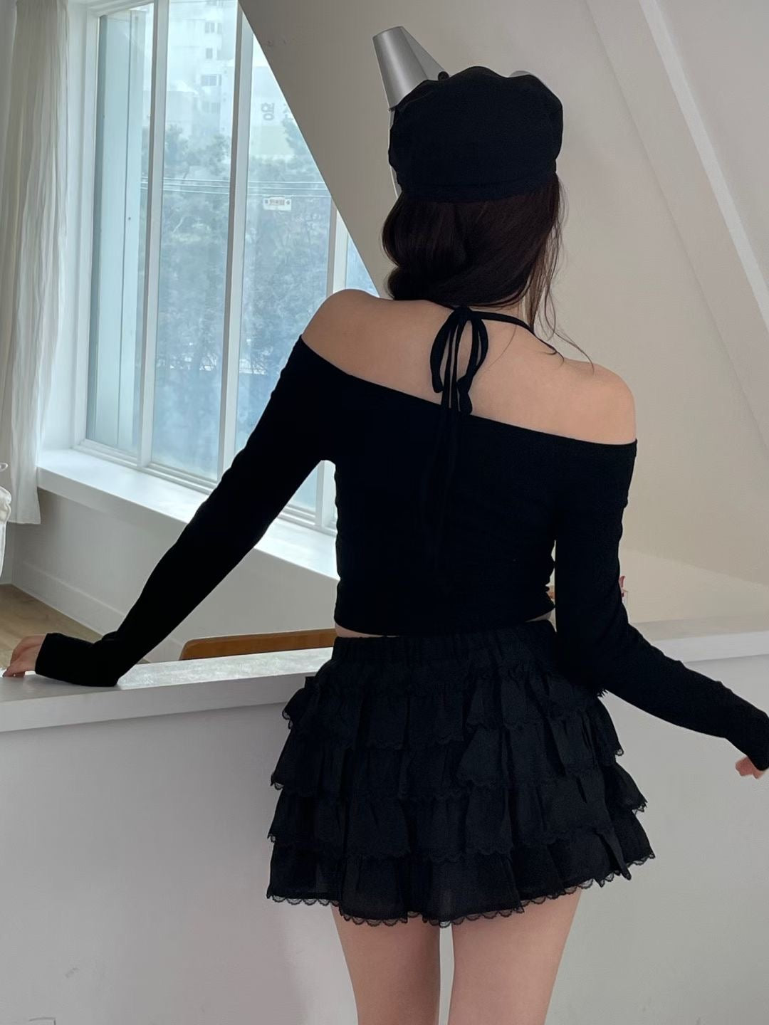 Twist Halter Long Sleeves