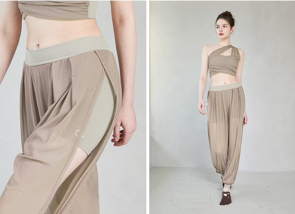 See-through Slit Harem Pants