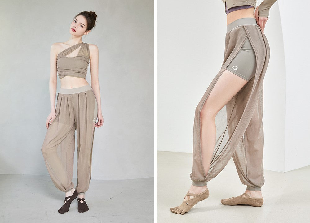 See-through Slit Harem Pants