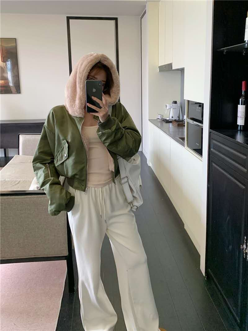 Double-side Fur Jacket Zip-up