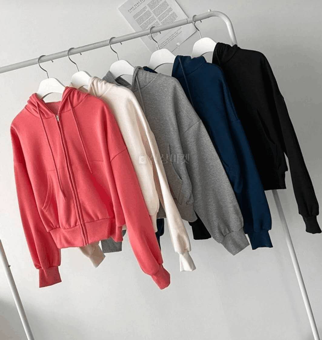 Daily Cropped Hooded Zip-Up