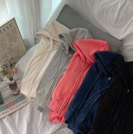 Daily Cropped Hooded Zip-Up