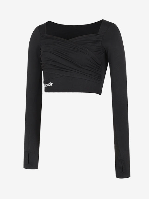 Bolero Cross Shirring Long Sleeves