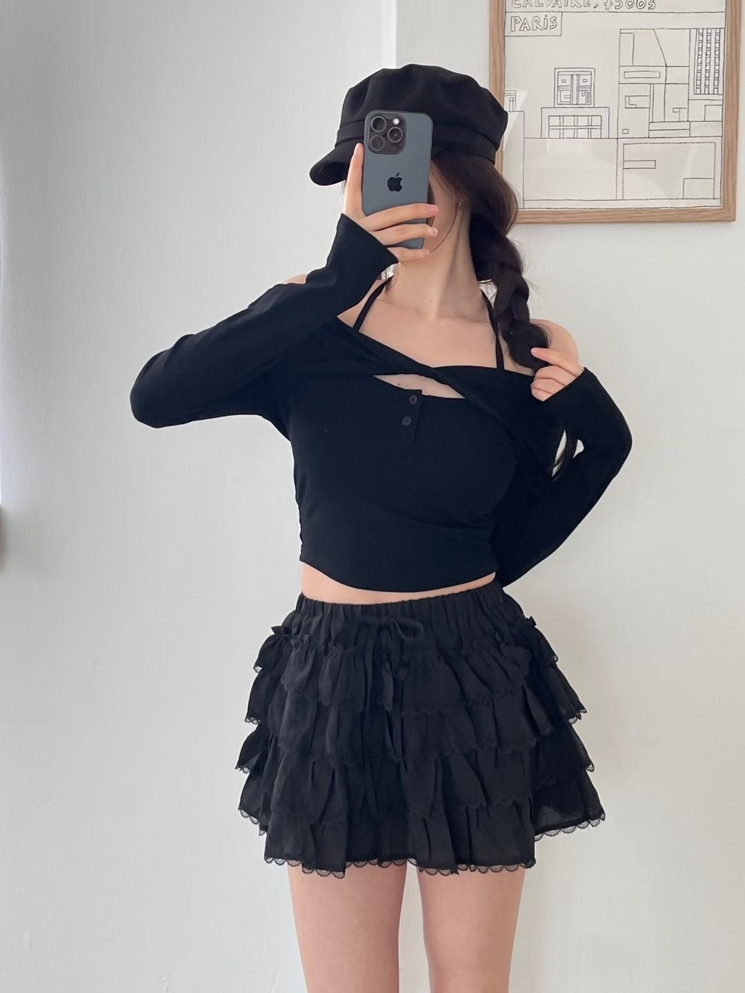 Twist Halter Long Sleeves