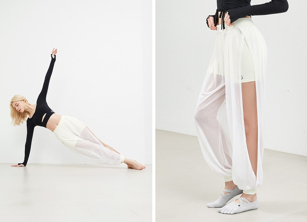 See-through Slit Harem Pants