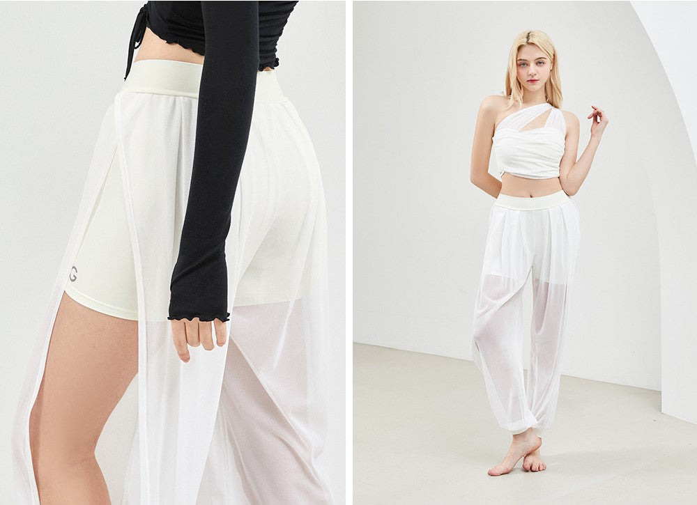 See-through Slit Harem Pants