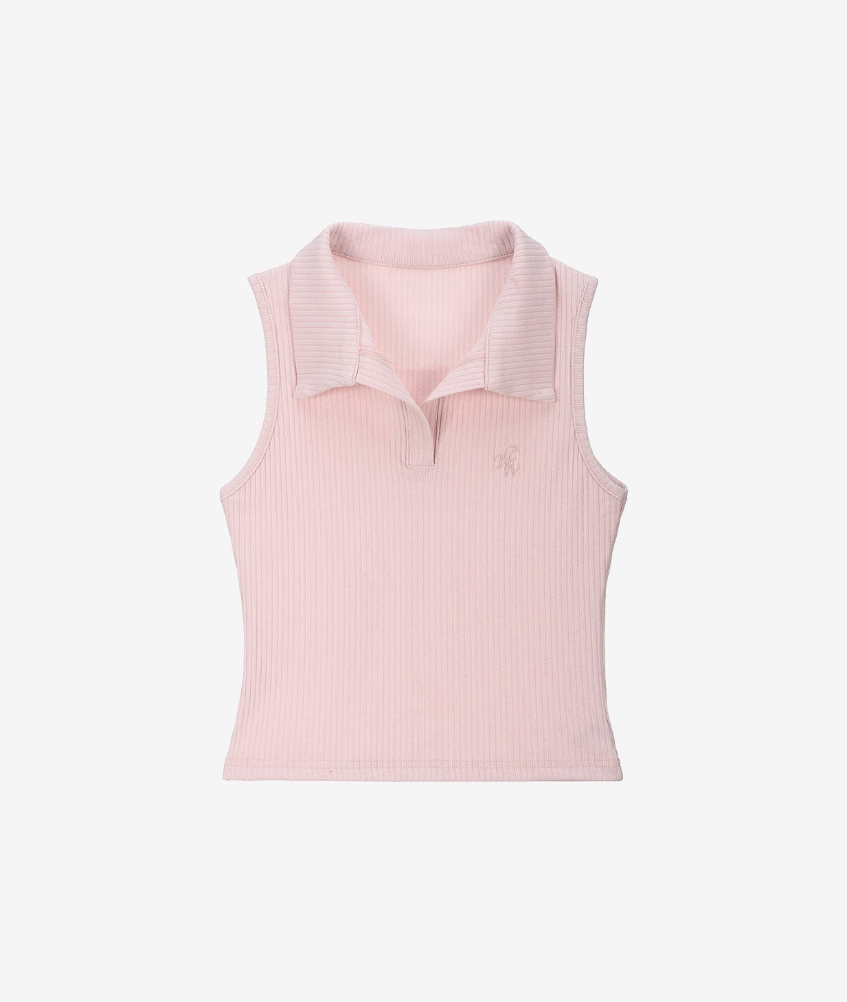 Open Collar Ribbed Sleeveless