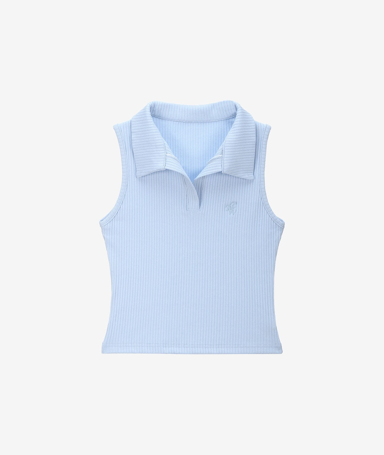 Open Collar Ribbed Sleeveless
