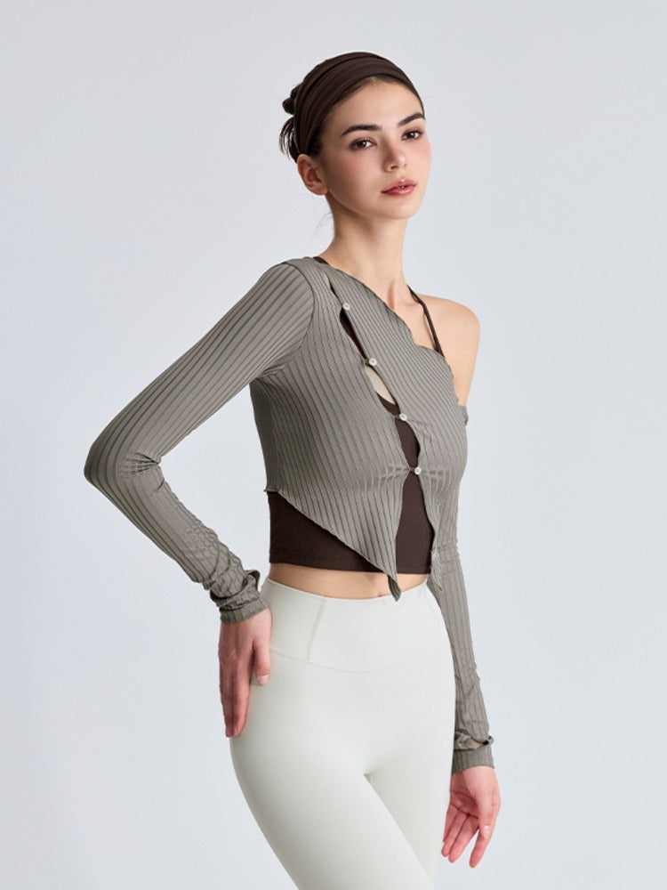 El-flex RIB Diagonal Cutout Long Sleeves