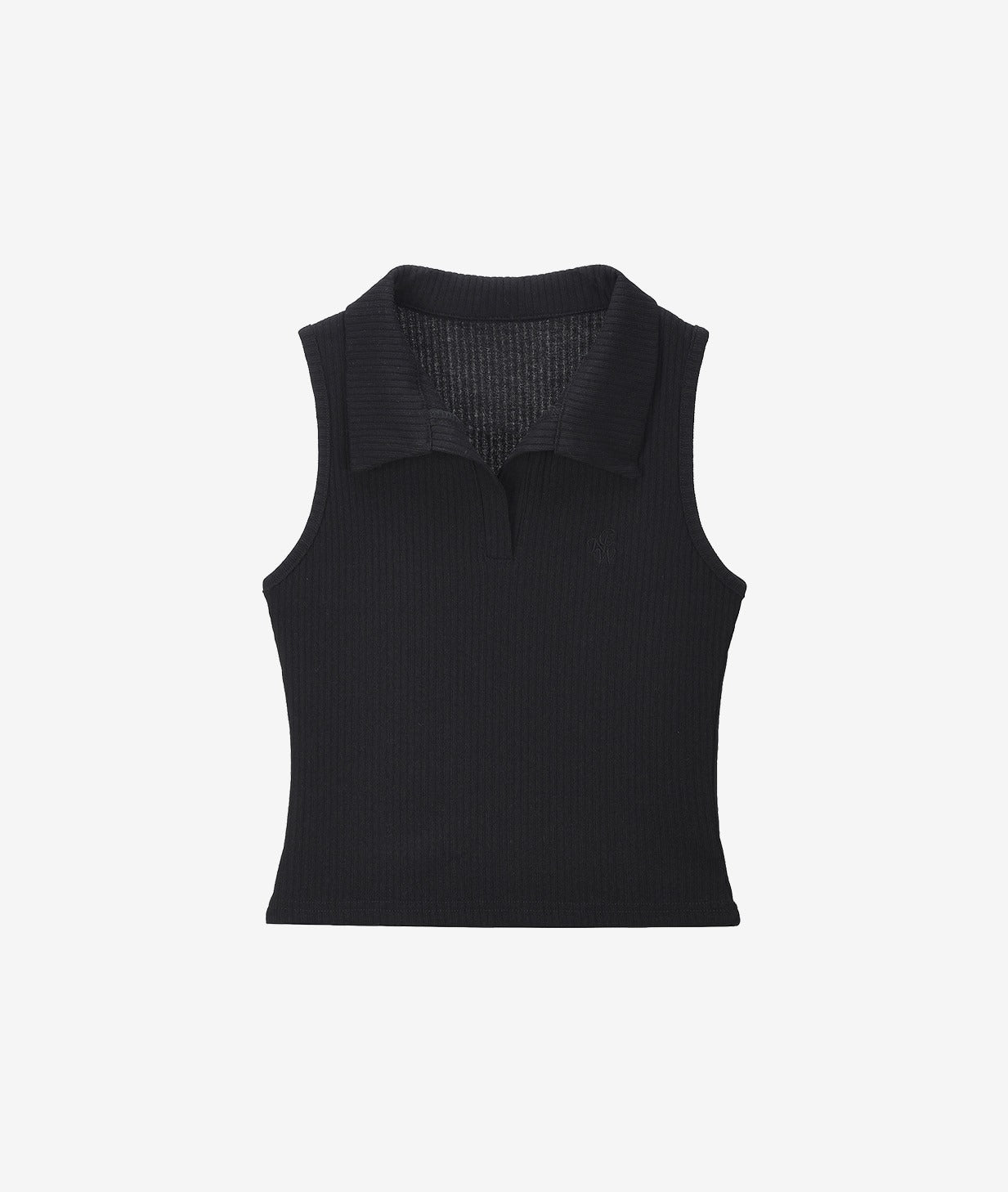 Open Collar Ribbed Sleeveless