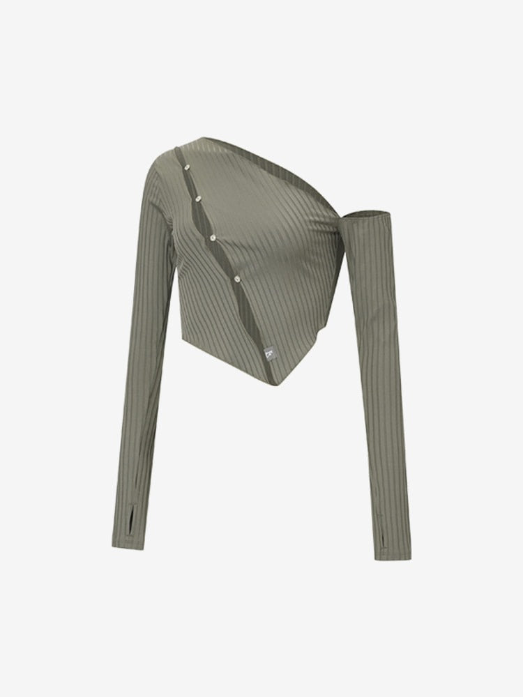 El-flex RIB Diagonal Cutout Long Sleeves