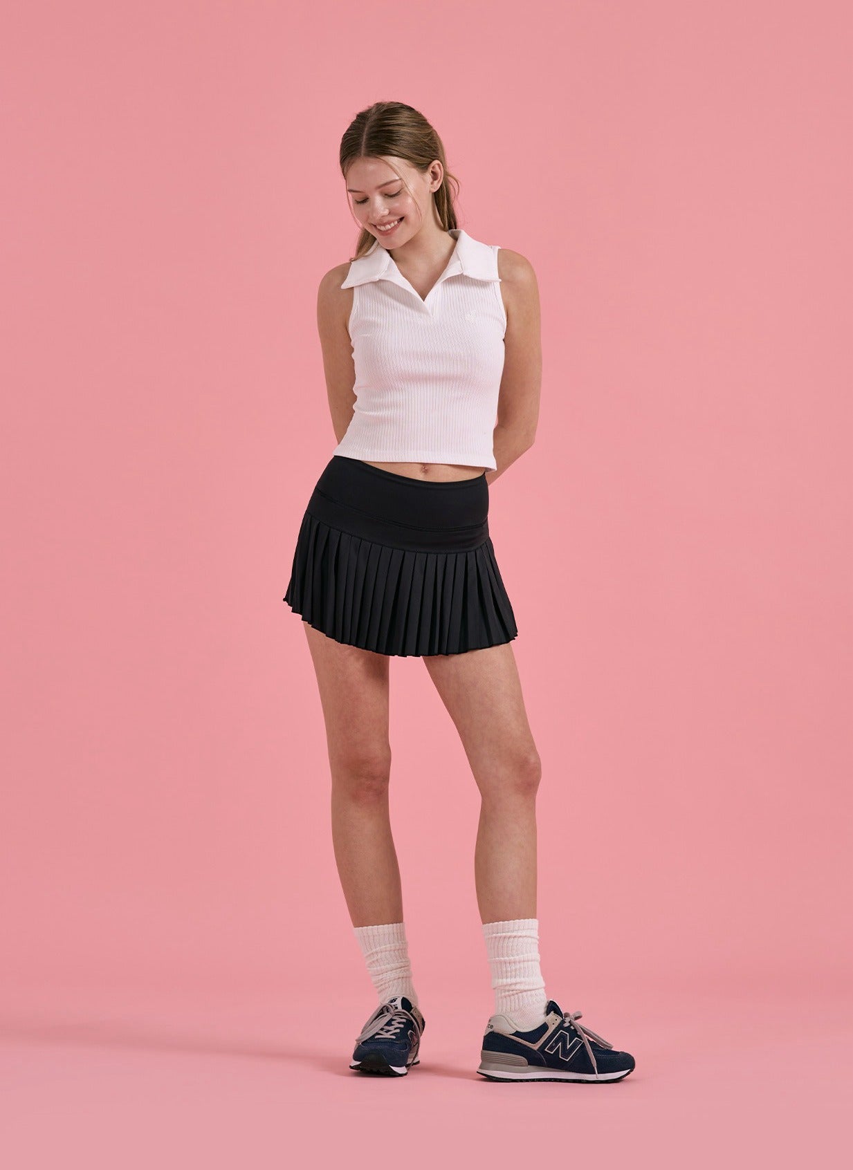 Open Collar Ribbed Sleeveless