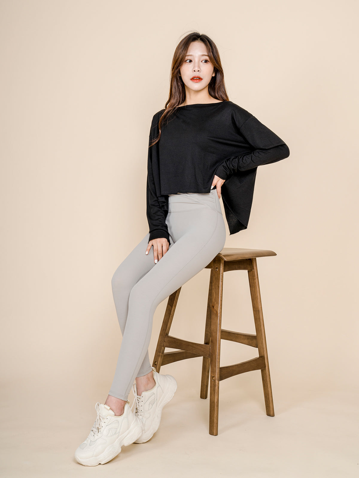 Cross Shirring Up Leggings