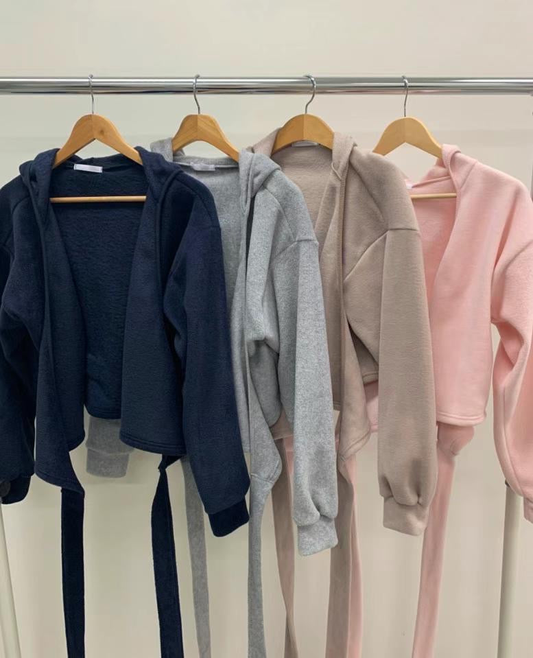 V Cross Knot Hooded Jacket