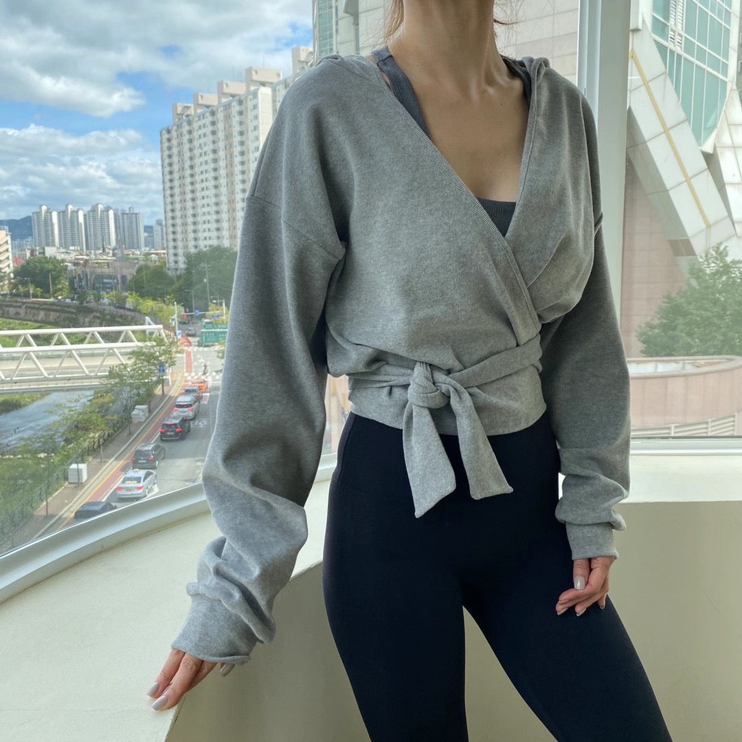 V Cross Knot Hooded Jacket