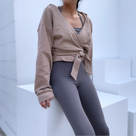 V Cross Knot Hooded Jacket