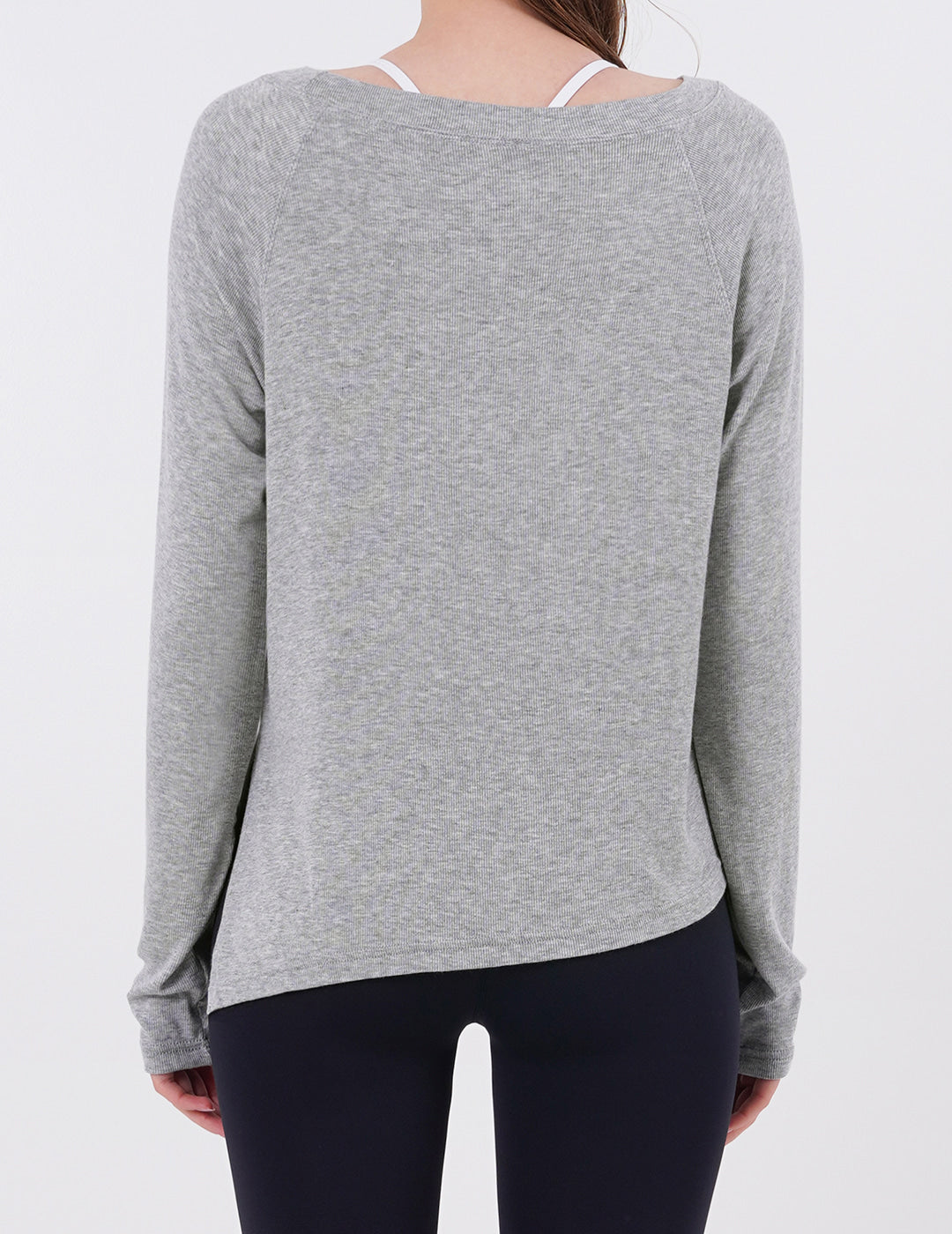 Wide Neck Slit Long Sleeve