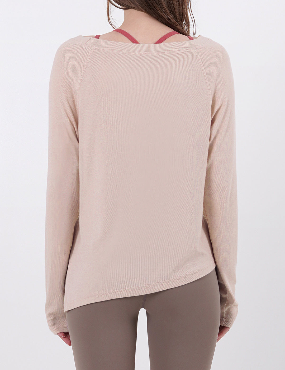Wide Neck Slit Long Sleeve