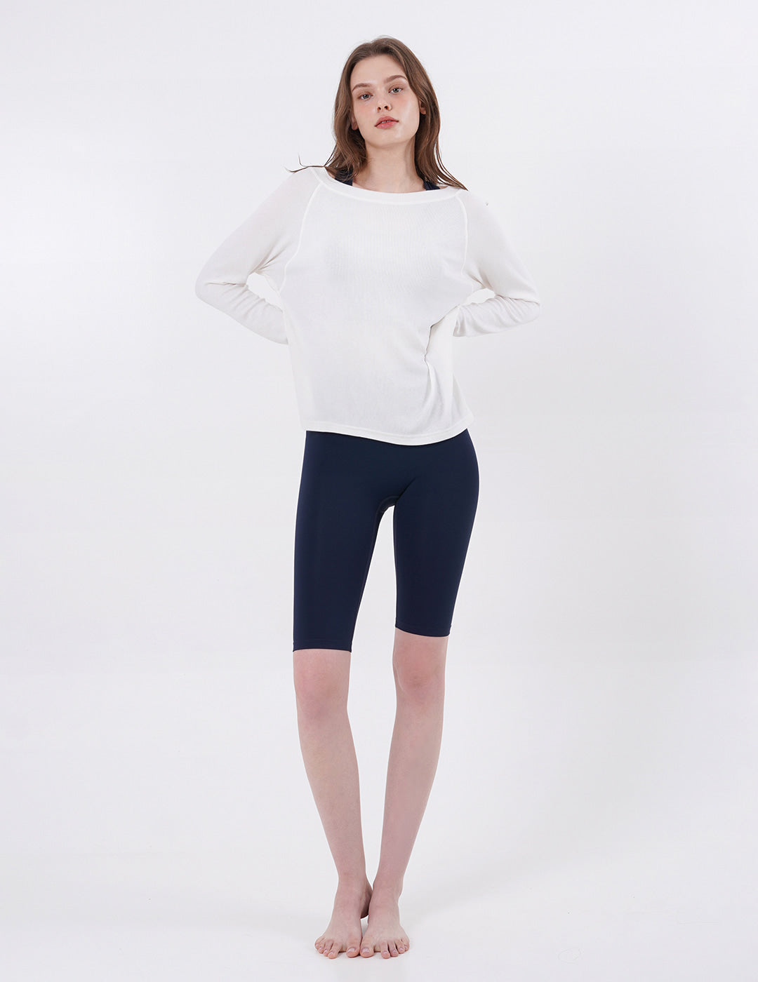 Wide Neck Slit Long Sleeve